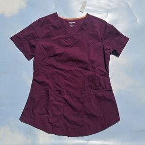 Brand New Maroon Scrubs Top Basic Nurse Top Uniform Top Nurse Uniform
